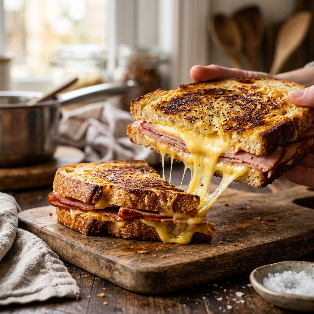 Geroosterde Ham- en Kaastoebroodjies